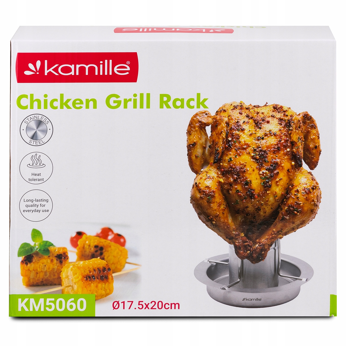 Suport pentru fript pui Kamille 5060, inox, Ø17,5 x 20 cm, pentru cuptor si gratar - imagine 10